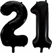 Folieballon 21 jaar zwart 86cm