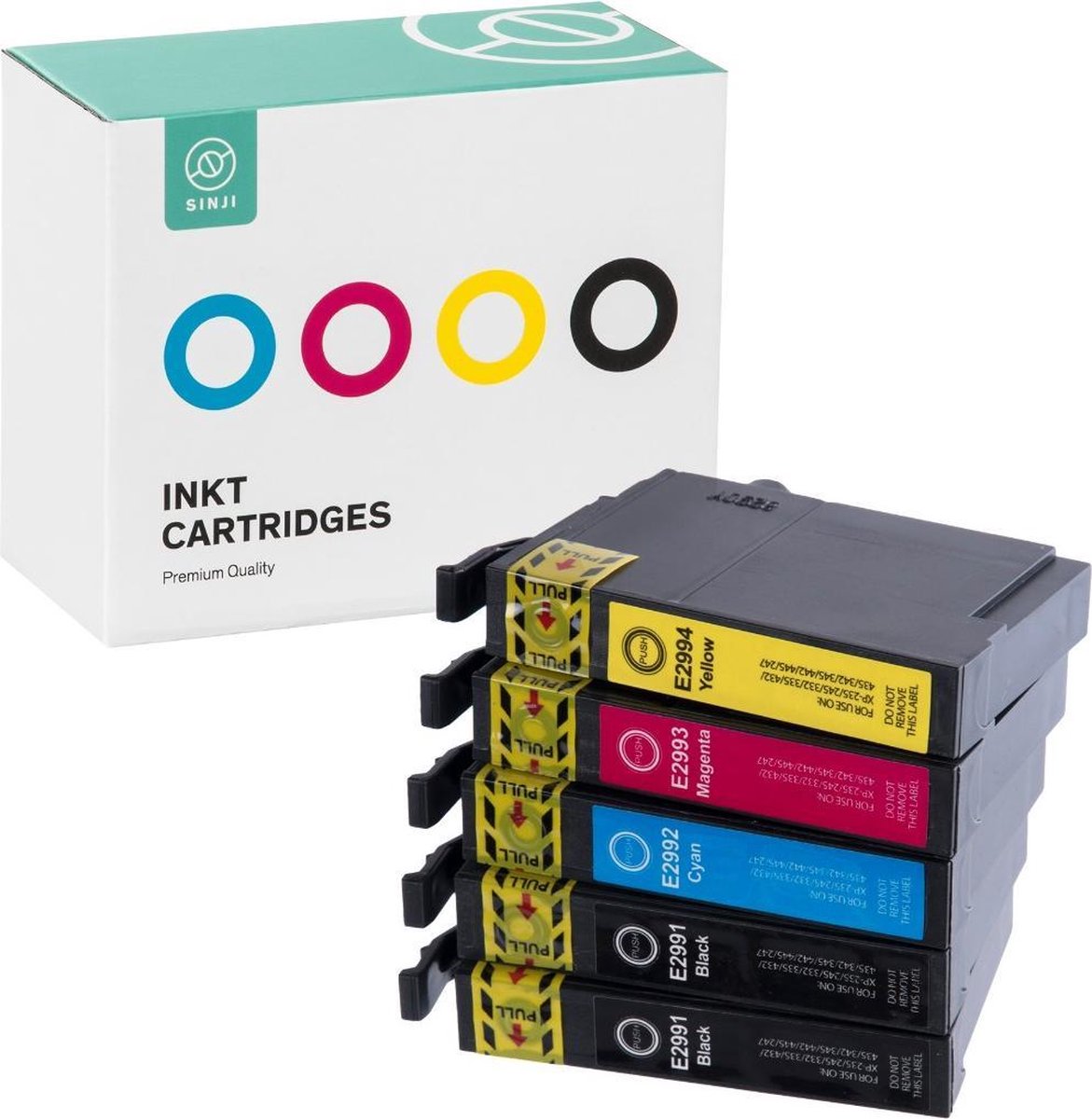 Sinji Inktcartridge voor Epson T29 (T2995) - Zwart & Kleur - Multipack -  Hoge capaciteit