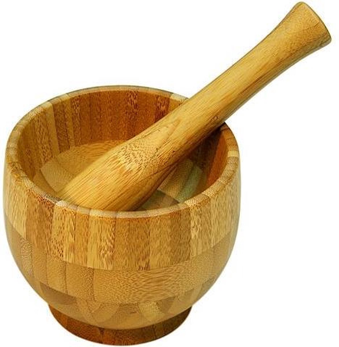 Point-Virgule Vijzel met Stamper - Bamboe - Ø 12 x H 10cm