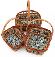 YILTEX – Mand / Rieten Mand / Opbergmand / Broodmand / Broodmand Riet  - Set van 3 - 32x27x35cm