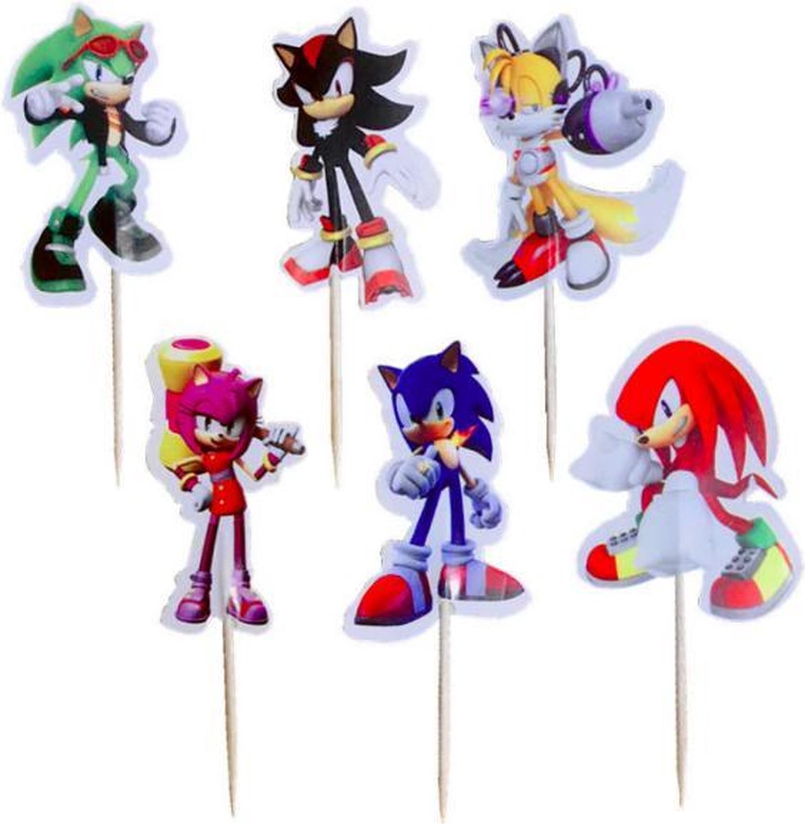 ProductGoods - 24 Leuke cocktailprikkers Sonic | Sonic | Verjaardag | Sateprikkers | Traktatie | Feest | Prikkers