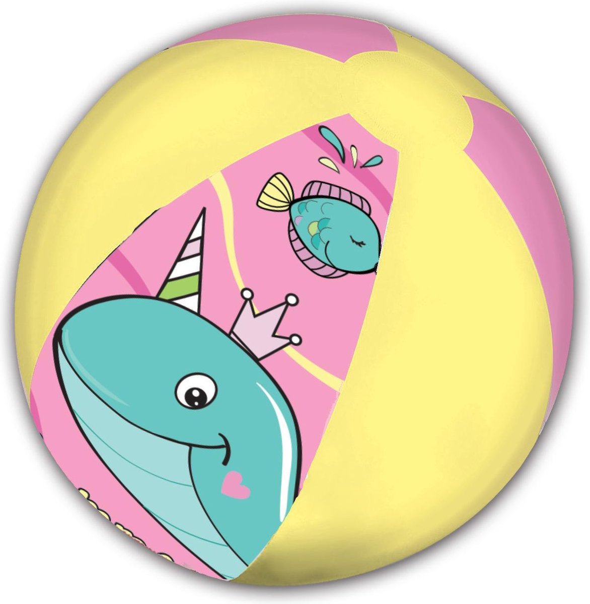 Arditex Strandbal Whale Junior 45 Cm Roze/geel