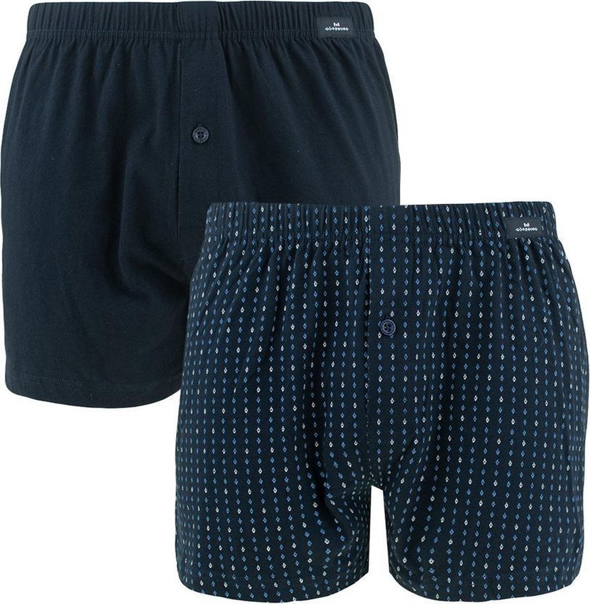 Götzburg 2P wijde boxers geruit minipatroon blauw - 3XL