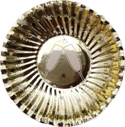 Oliebol bordjes Chapagne goud 8 stuks 10 cm