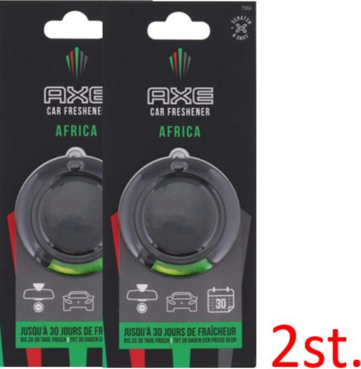 2x Axe auto luchtverfrisser - luchtverfrisser - axe - 2 stuks - Geur africa - Auto luchtverfrisser - | Zorgt voor een frisse geur in iedere auto | Auto verfrisser - Trendy design - Auto Luchtje - Geurverfrisser.