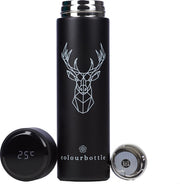 ColourBottle - Drinkfles met LED scherm en theefliter - 500 ml - Zwart