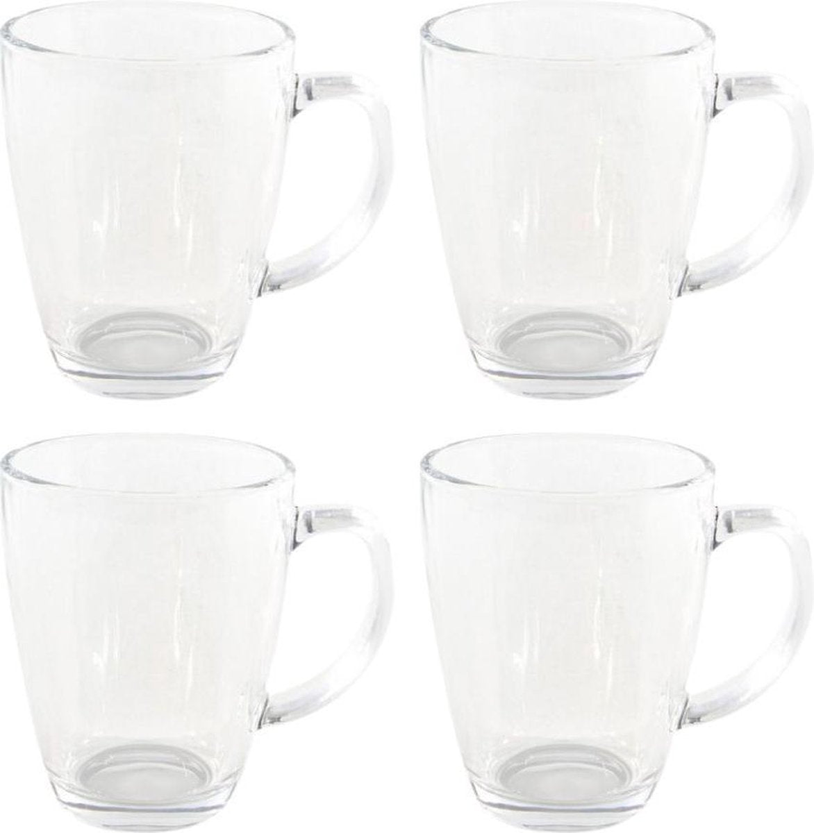 Orange85 Theeglazen Met Oor - 4 Stuks - 350 ml - Groot Formaat - Transparant