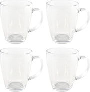 Orange85 Theeglazen Met Oor - 4 Stuks - 350 ml - Groot Formaat - Transparant