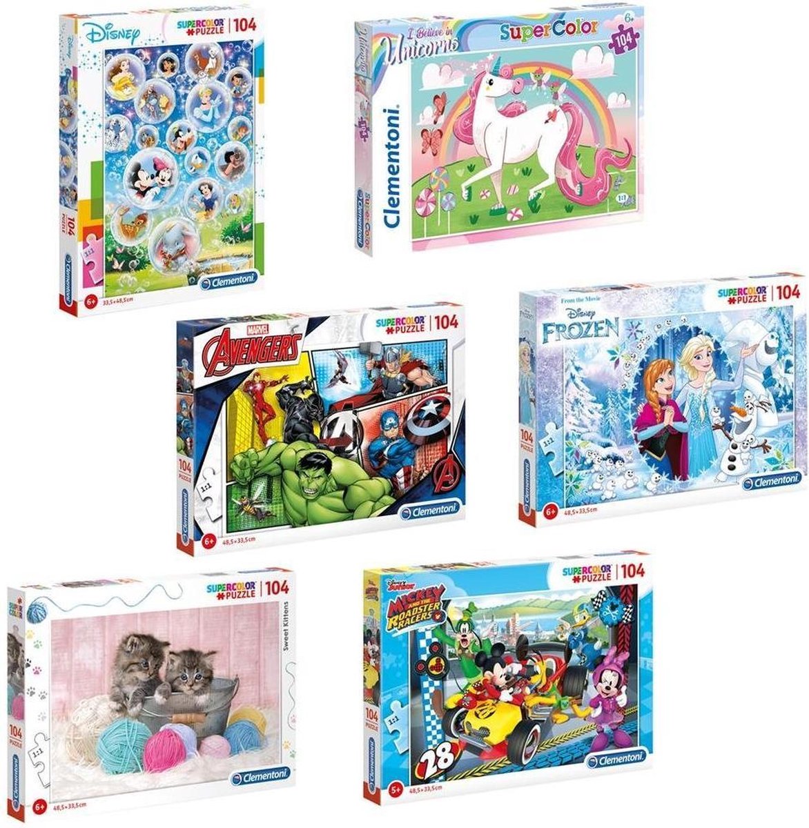 Clementoni Puzzel Kind 104st 6 Ass.