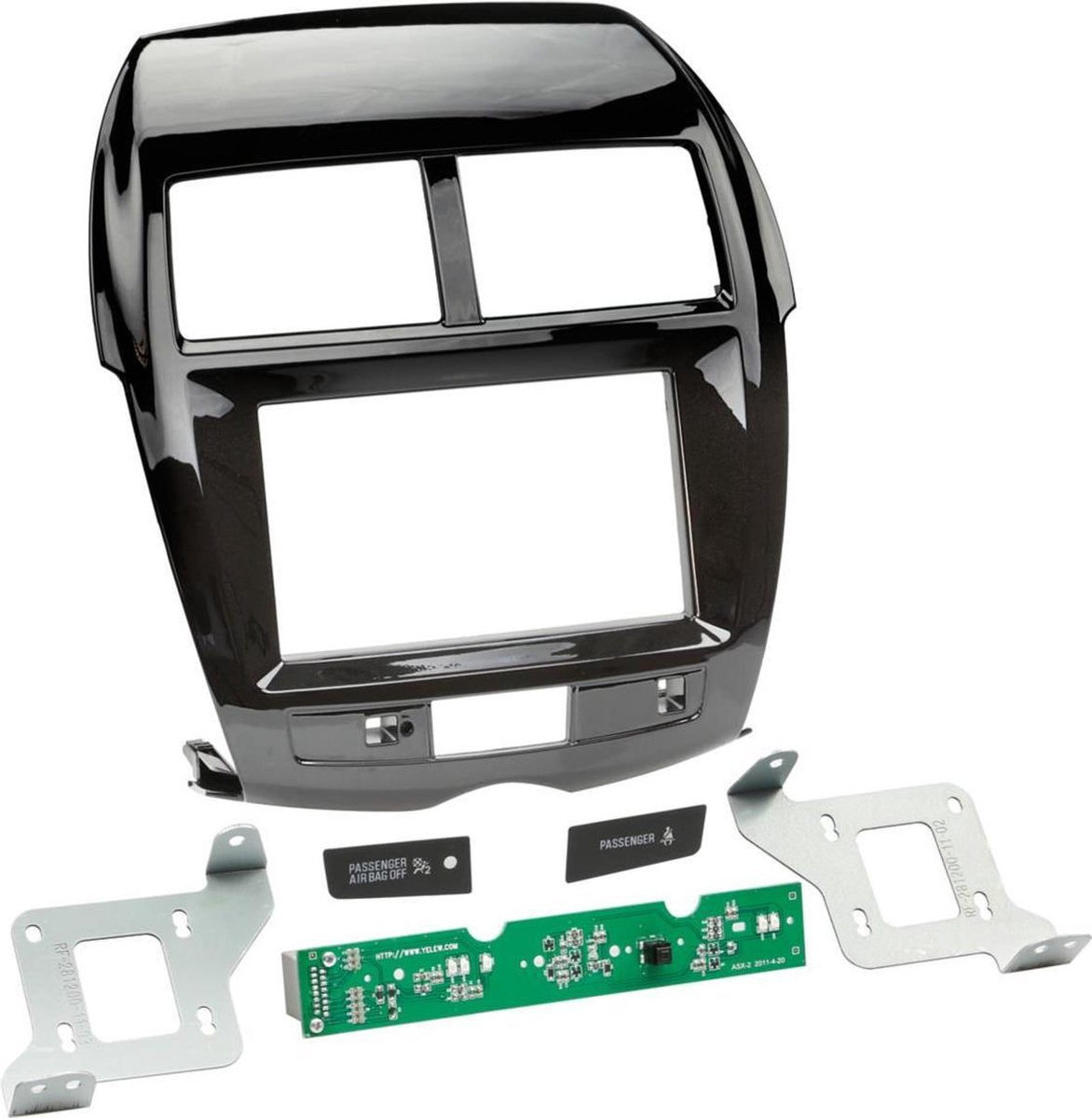 2-DIN Paneel Citroën C4 Aircross - Peugeot 4008 Kleur: Piano Zwart