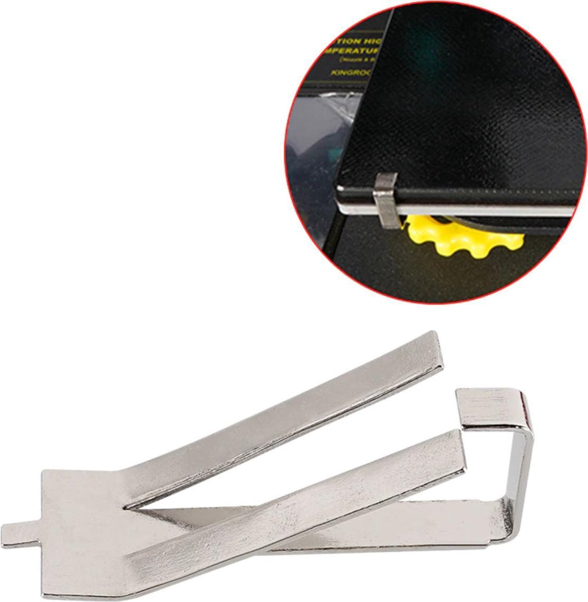 Hiden | 3D printing | Heatbed clips - Heated bed klemmen - 3D print accessoires - Print onderdelen - Mechanica - Riem | 4 stuks