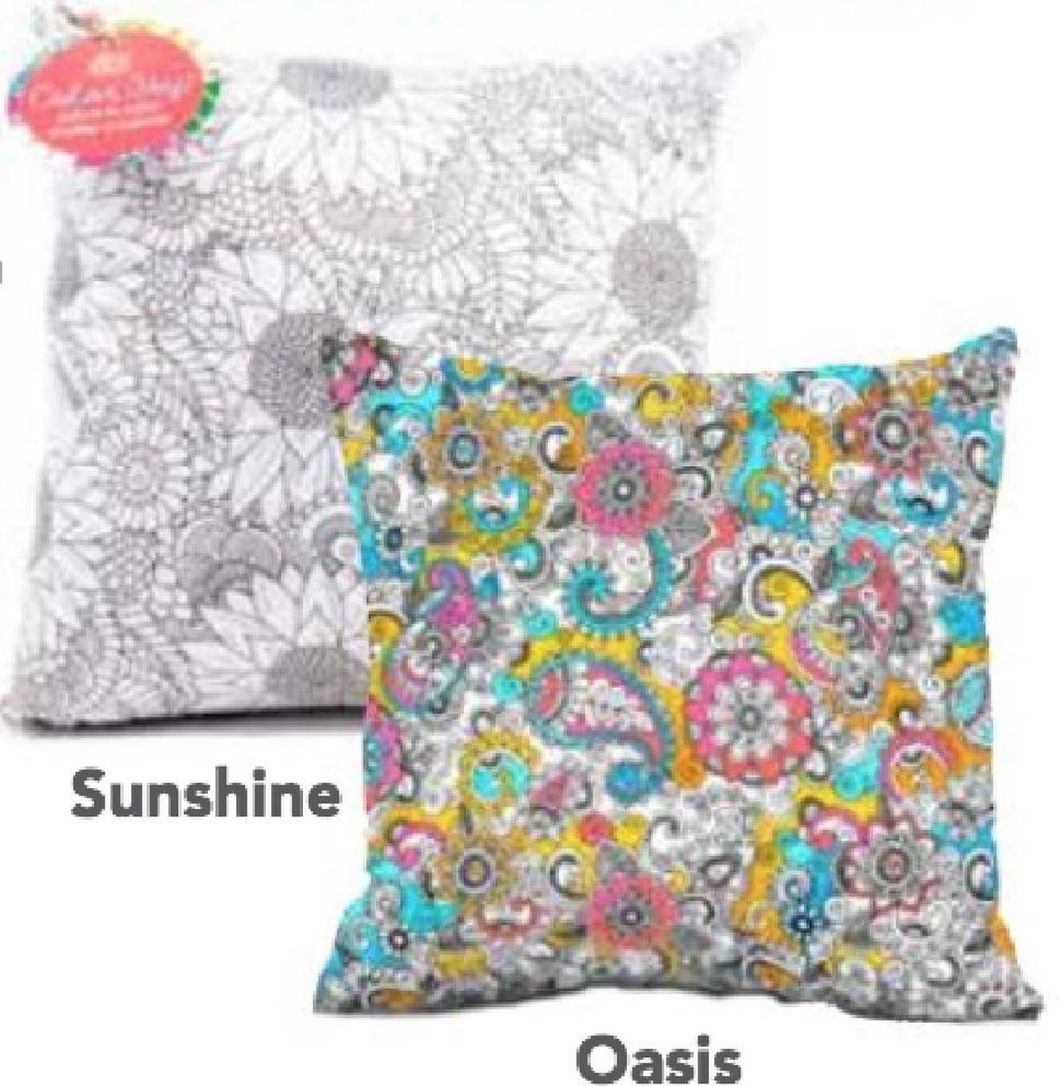 DCI Color Joy Coloring Pillow Oasis Craft Kit DIY Coloring Pillow Decoration 30.5x30.5cm/18inch Square 100% Polyester Creative Gift for Kids