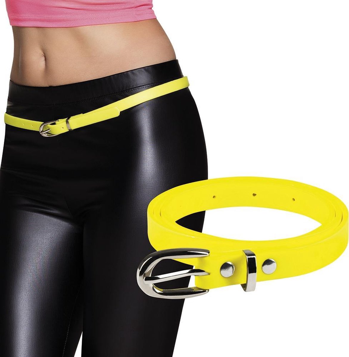 12 stuks: Riem - neon geel - 100x1