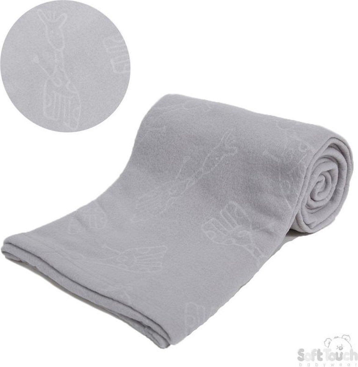 Soft Touch Wikkeldoek Embossed Junior 102 Cm Fleece Grijs