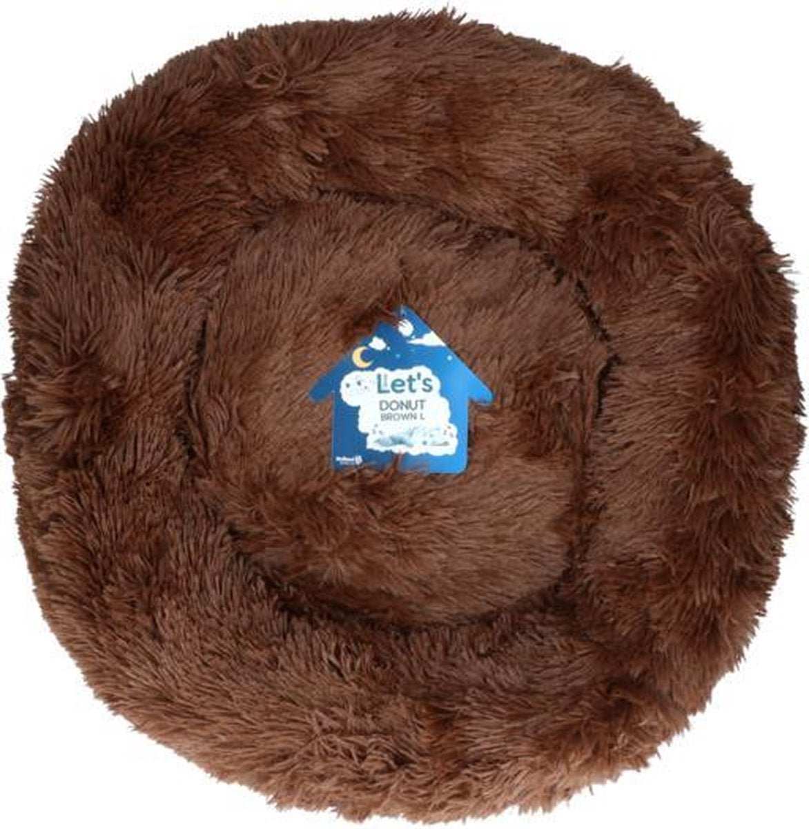 Let's - Donut Hondenkussen - Fluffy en Zacht - Bruin - L