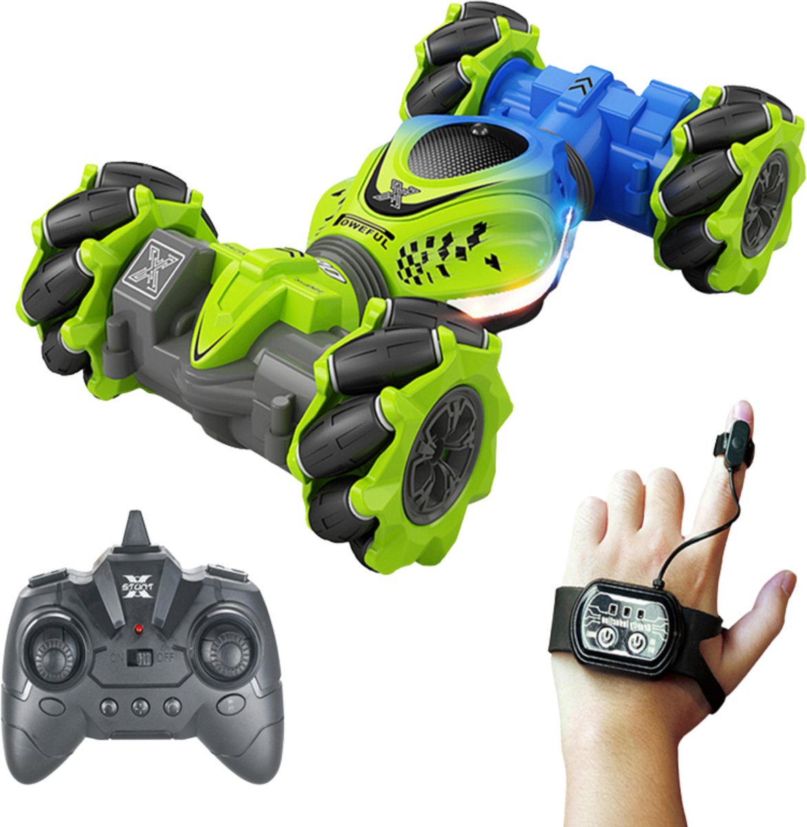 RC stunt auto op afstandsbediening - Voor kinderen en volwassenen - Groen