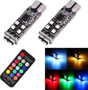 2 STKS W5W 194 T10 Multi Kleuren 10 SMD 3535 LED Auto Klaring Licht Marker Licht met Afstandsbediening