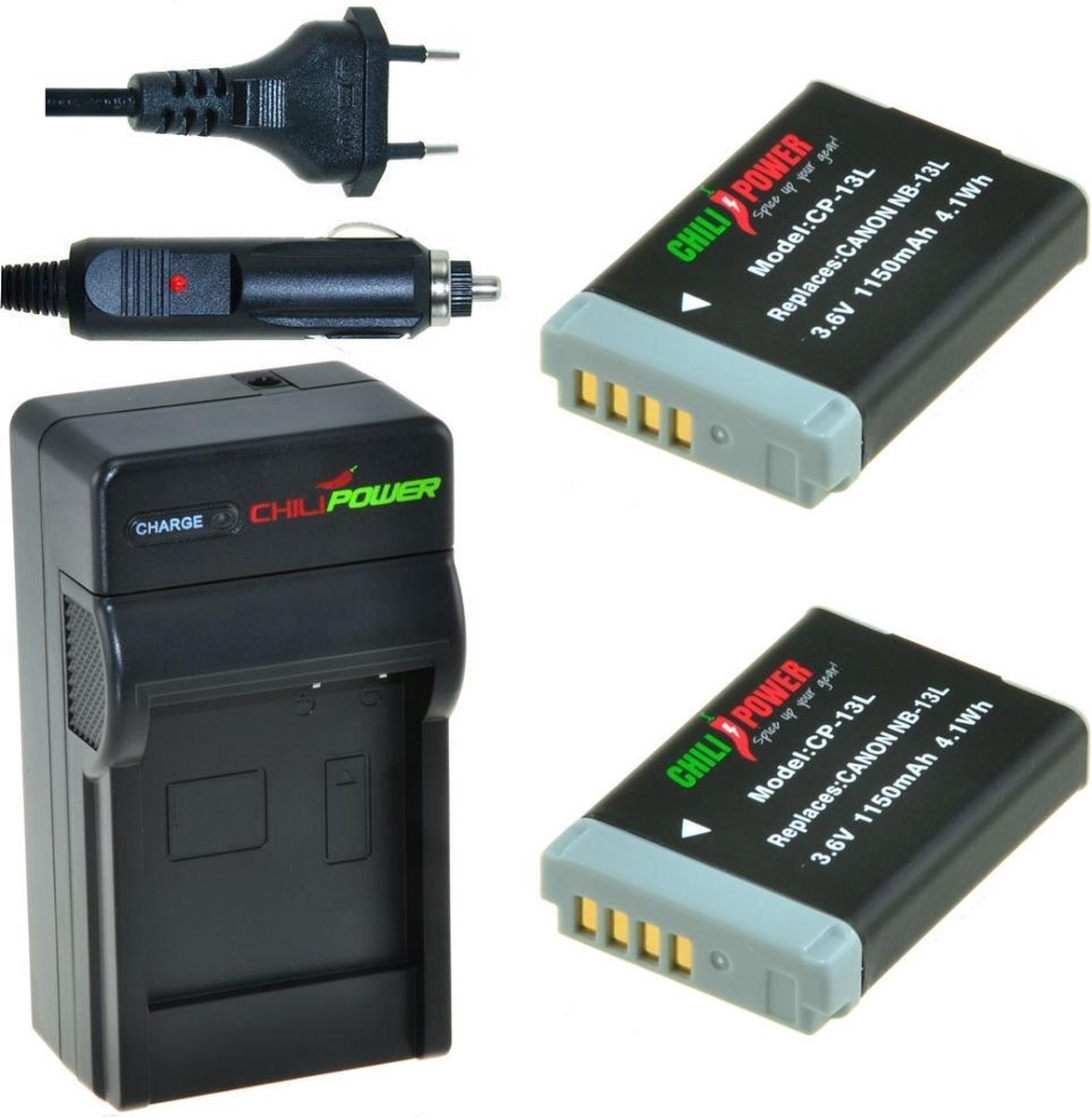 ChiliPower NB-13L Canon Kit - Camera Batterij Set
