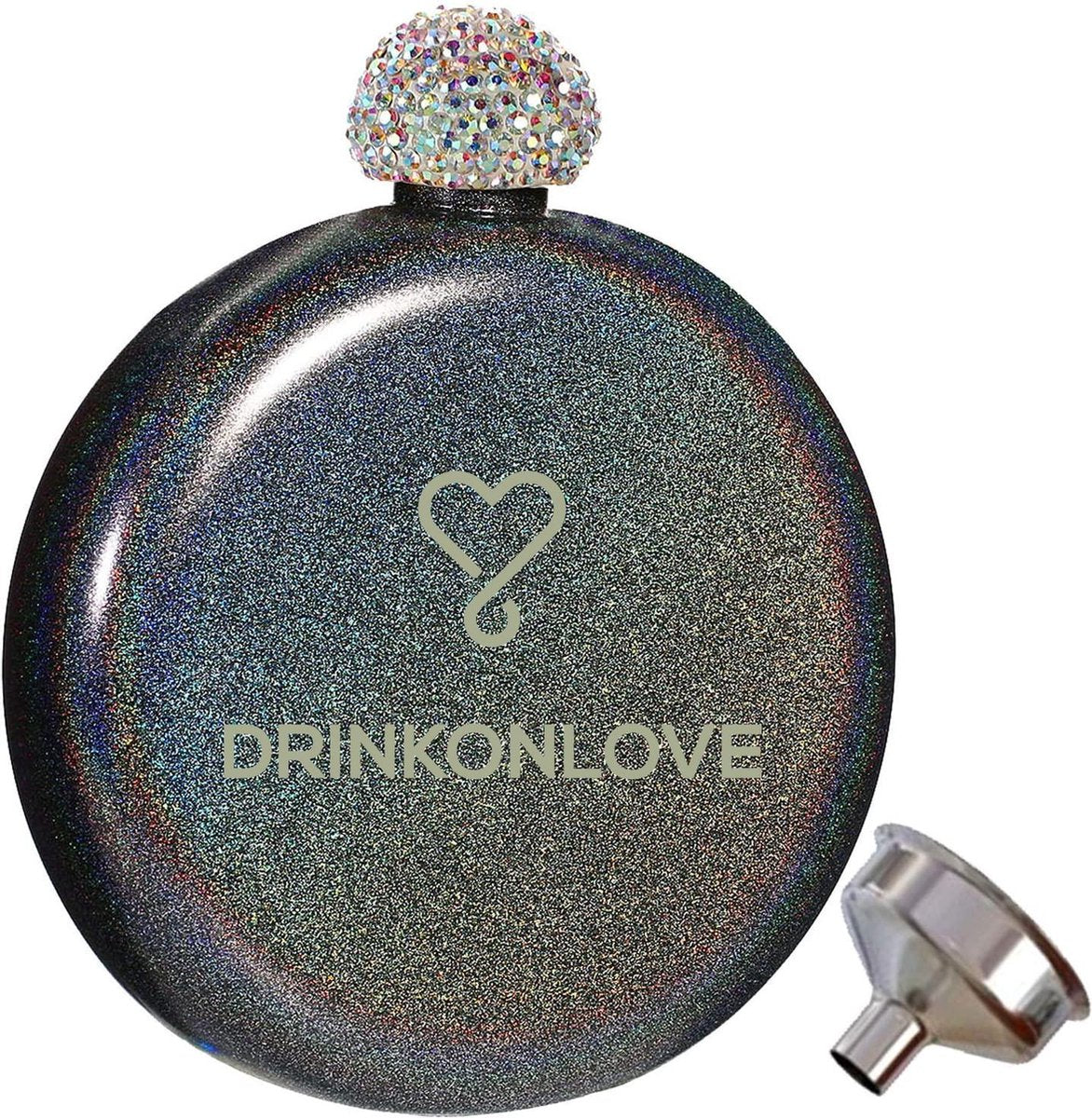 DRINKONLOVE - LITTLE MIX BLACK - Drinkfles - RVS - glittercoating - 150ml