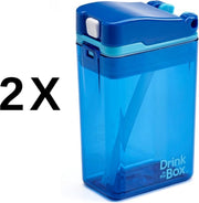 Drink in the Box - 2 x Blauw - Duo Pack - Twee Hervulbare Drinkpakjes - Stevig en Duurzaam - 2 x 24 cl