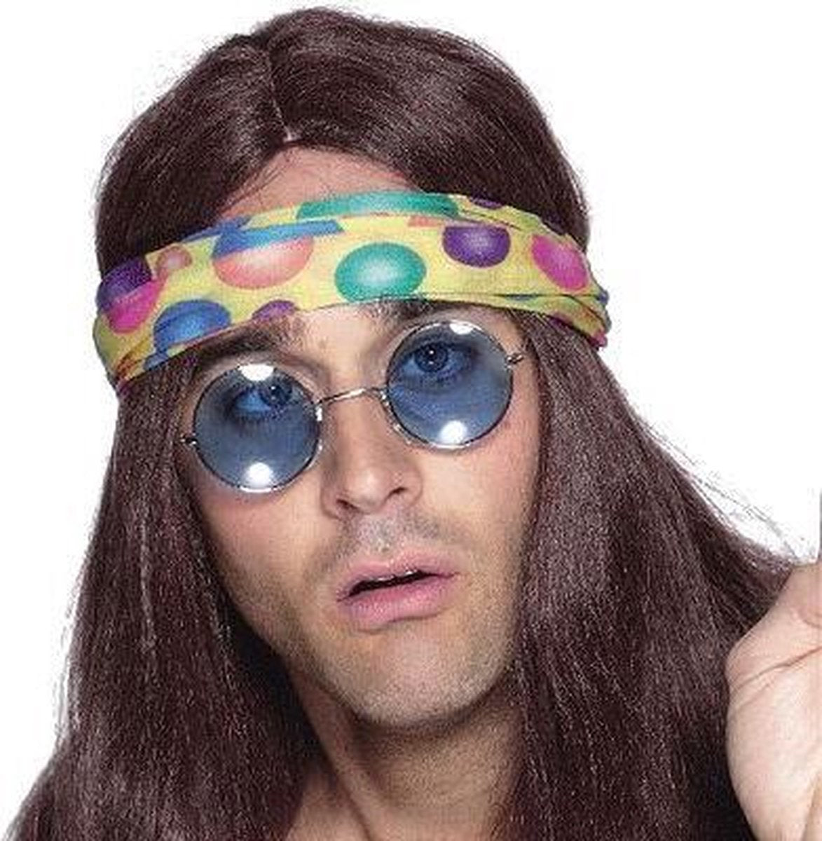 Blauwe hippie bril