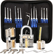 Lockpick Set Premium met 3 sloten - Lockpicking Voor Beginners En Gevorderden - Oefenslot  - 2021 Versie + Gratis Handleidingboek - Sloten - Slot - Vaderdag Kados - Vader Cadeautjes - Vaderdag Tip