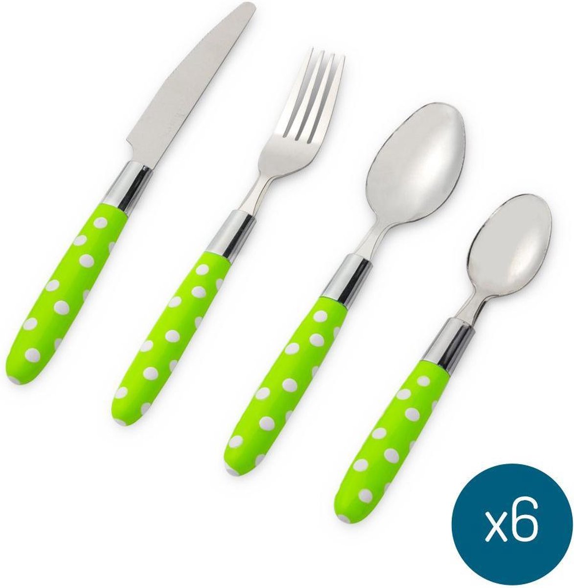 Baytex Bestek Set Dots Groen – 24-delig