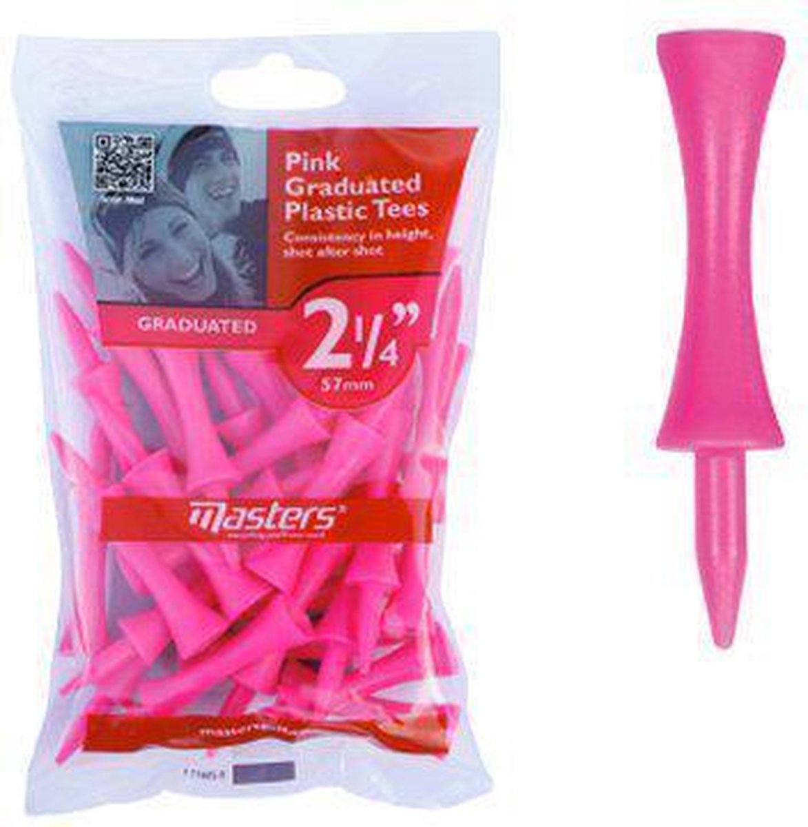 Masters - Graduated Tees 2 1/4"Pink 25 stuks