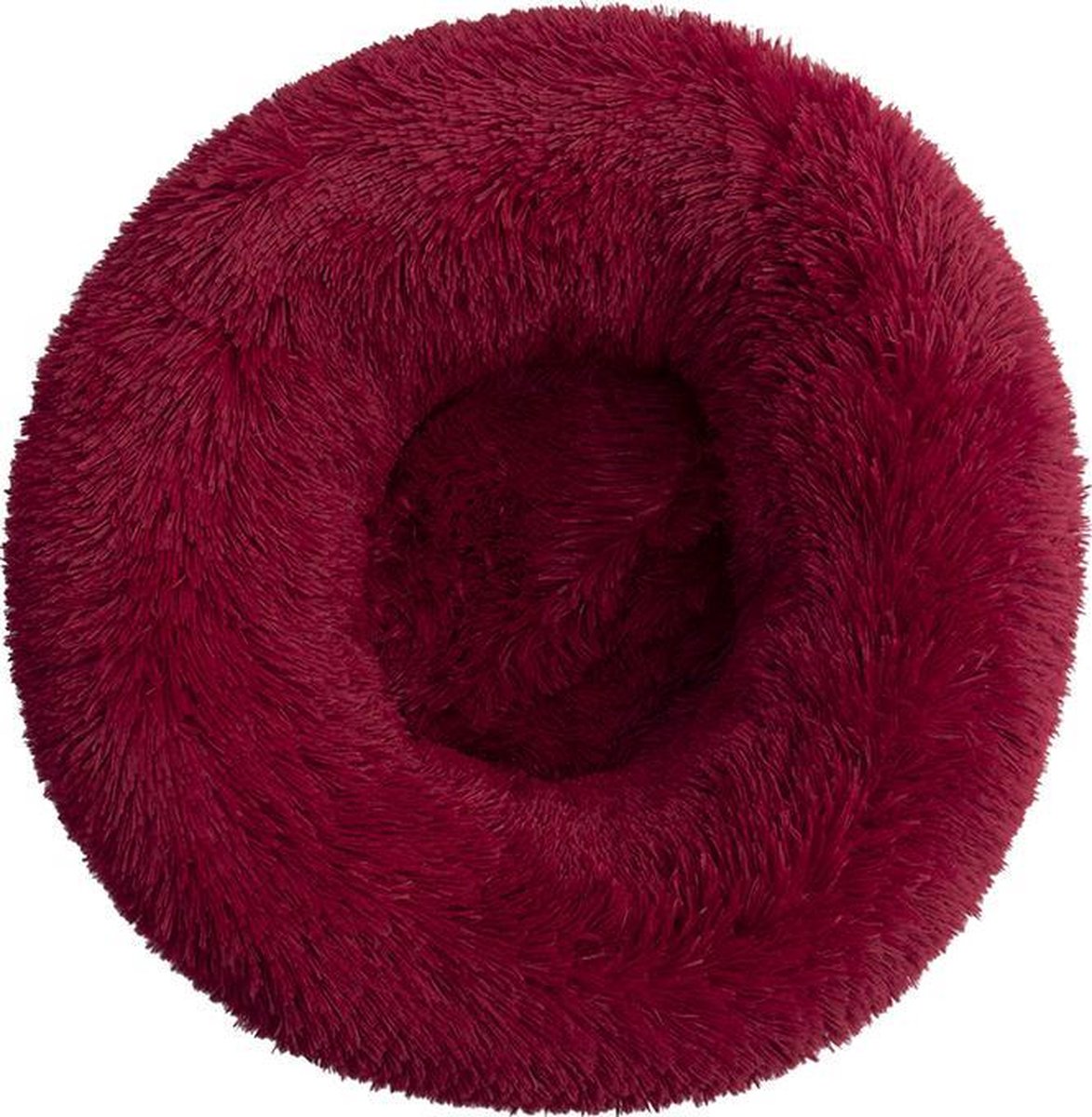 BEESSIES® donut hondenmand/kattenmand 50 cm - wasbare hoes - Donker rood - huisdierbed hond kat mand