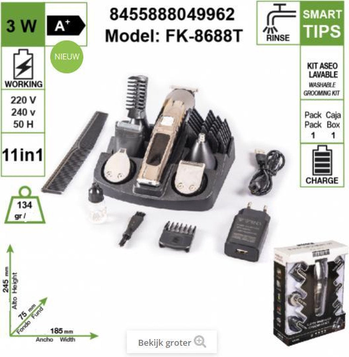 Tondeuse set Mens baardtrimmer verzorgingsset