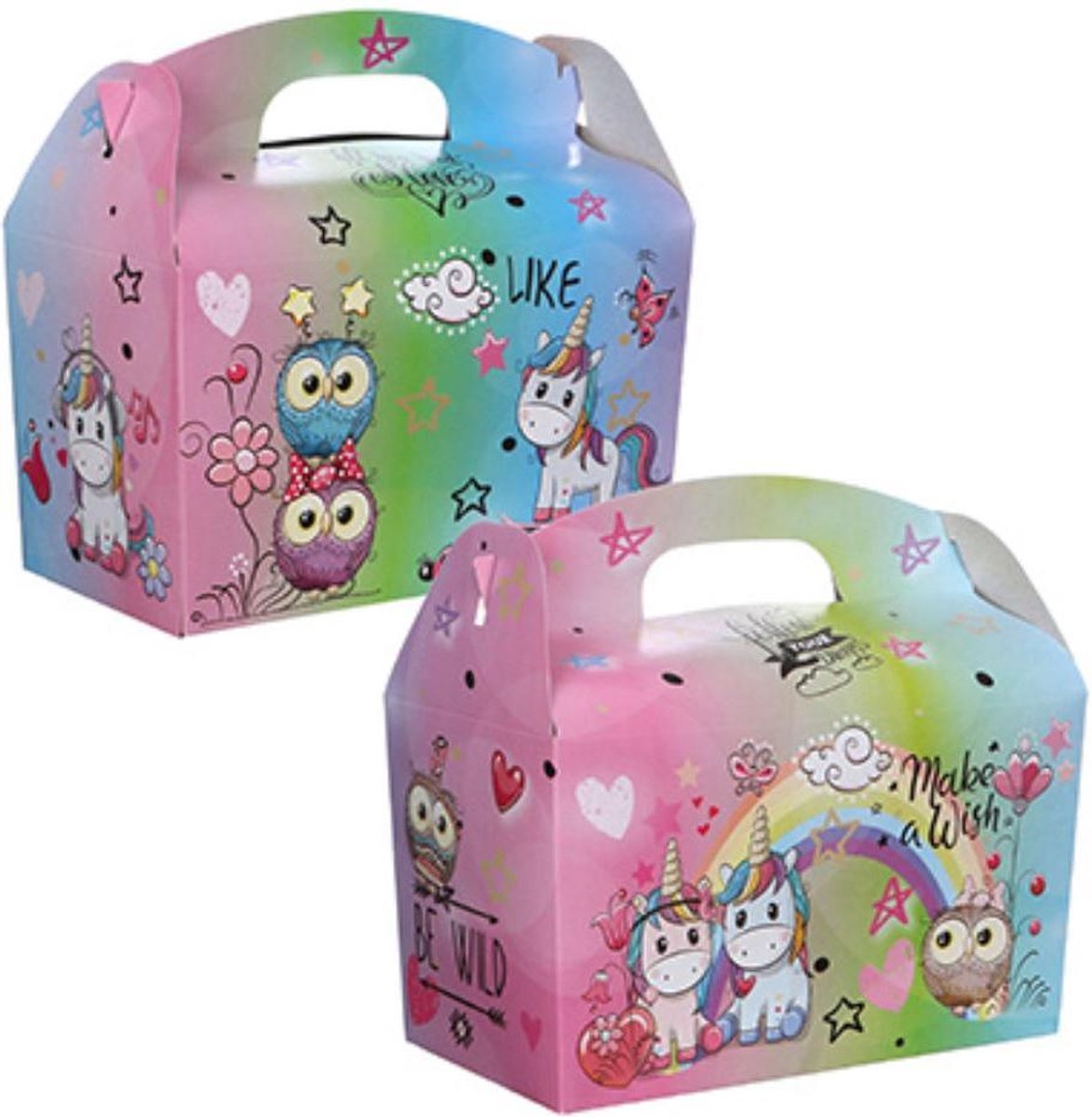 10 stuks menubox unicorn - uiltjes