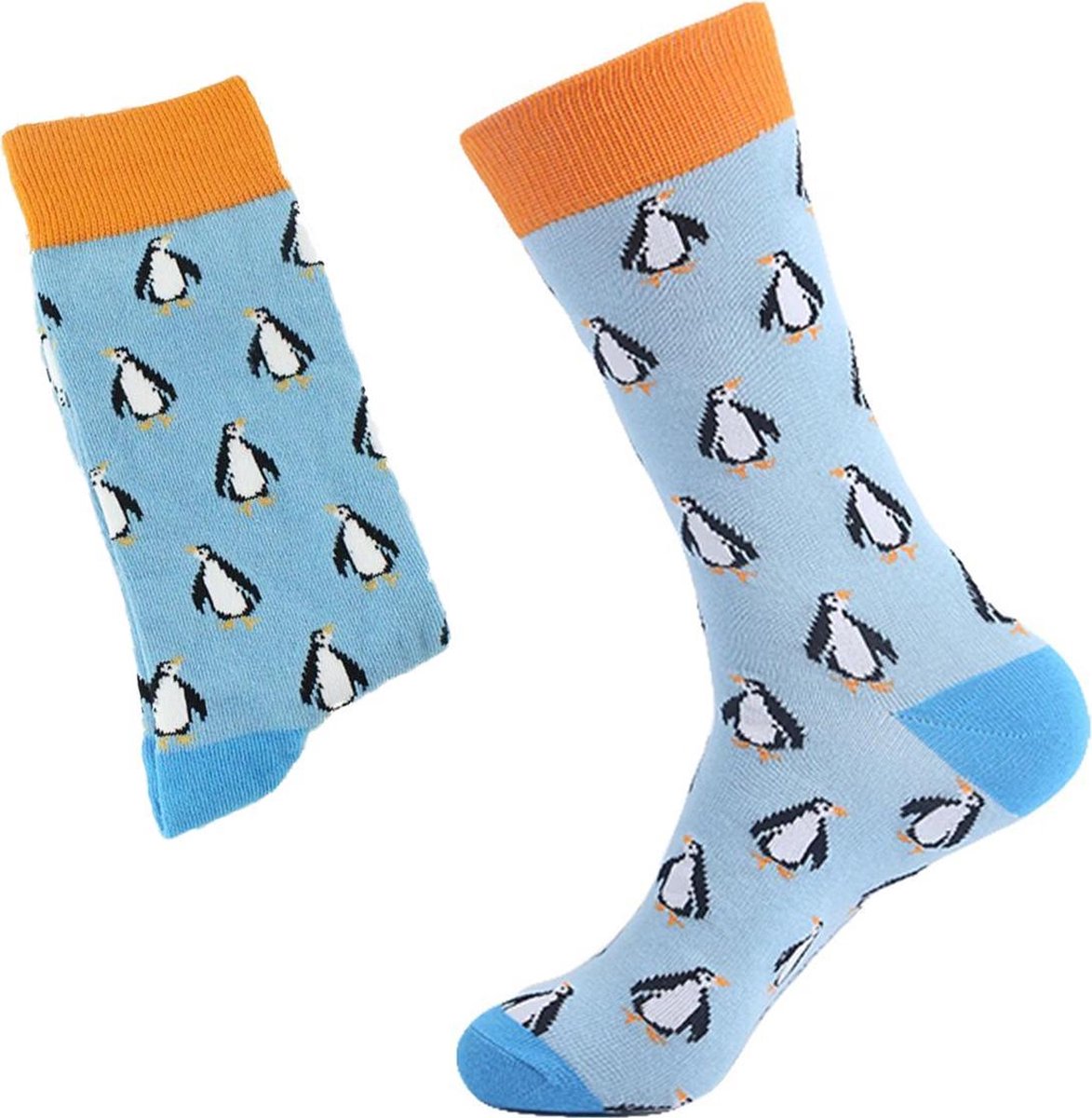 Sorprese Pinguin – sokken – blauw-oranje - sokken heren – heren sokken – sokken heren 43 46