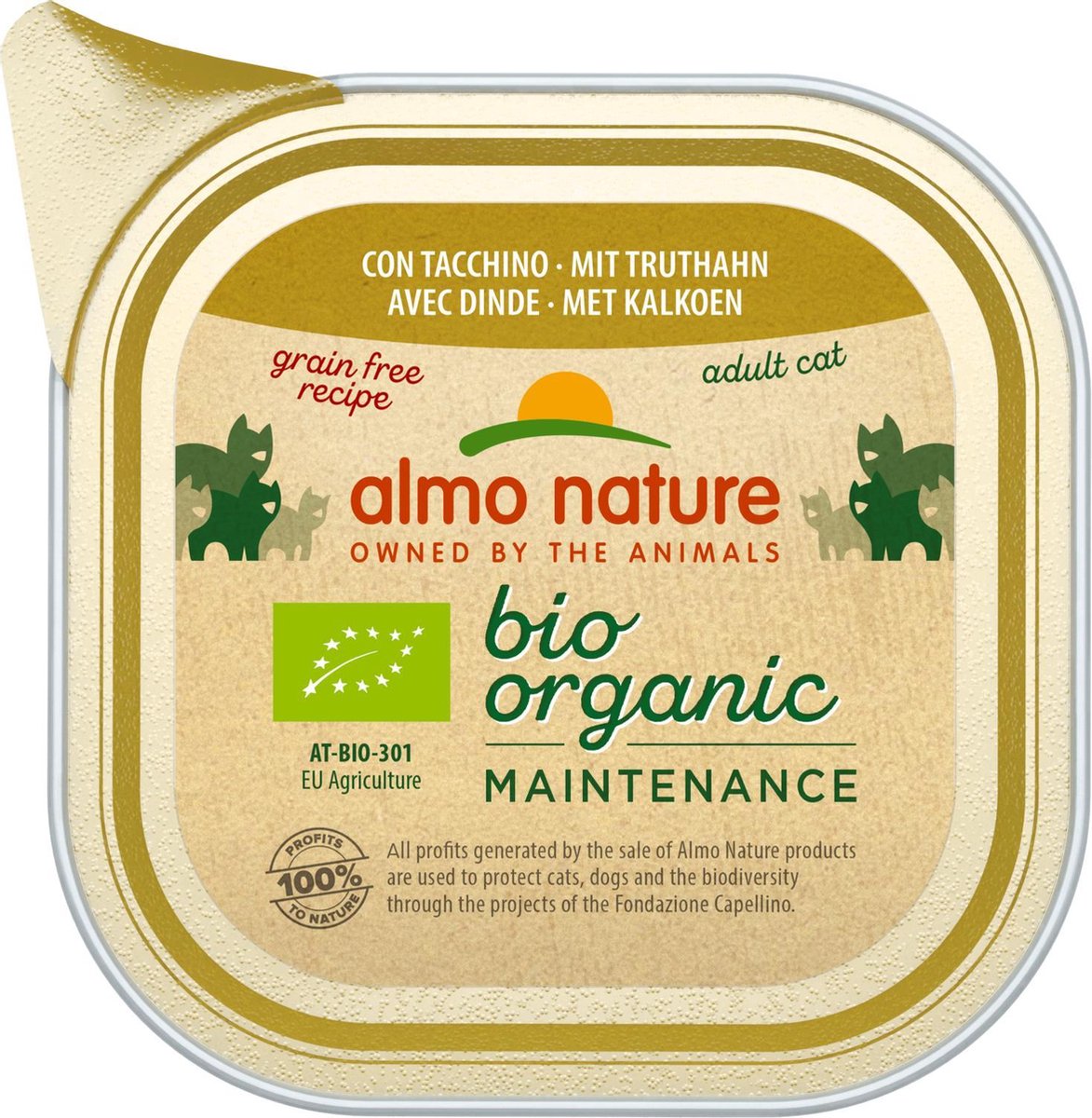 Almo Nature - Bio Organic natvoer voor katten - Rund