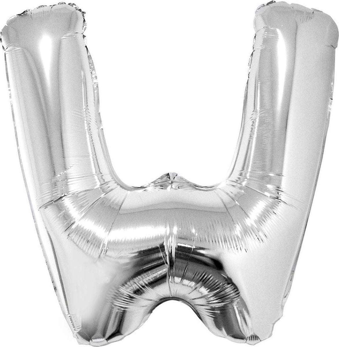 Grote folie ballon letter W Zilver