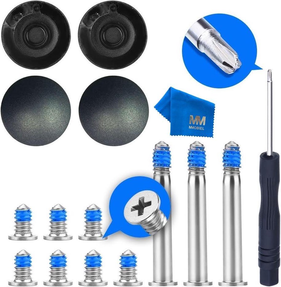 MMOBIEL 4 Stuks Kunststof Voetjes ter Vervanging - voor Macbook Pro A1278 / A1286 / A1297 (13 inch / 15 inch / 17 inch)
