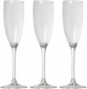 6x Stuks champagneglazen van glas 260 ml  - Glazen op voet voor Champagne/bubbels of Cava