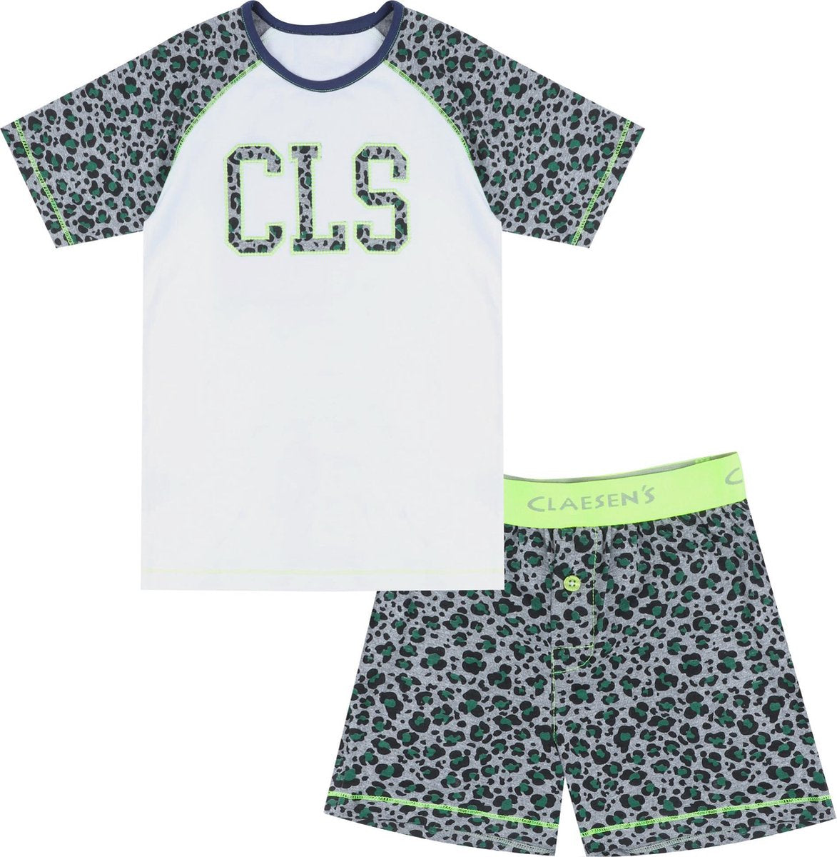 Claesen's pyjama short Green Leopard 116-122