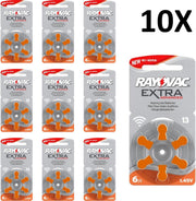 Rayovac extra advanced gehoorapparaat batterijen - 13 - oranje - 10 x 6 stuks