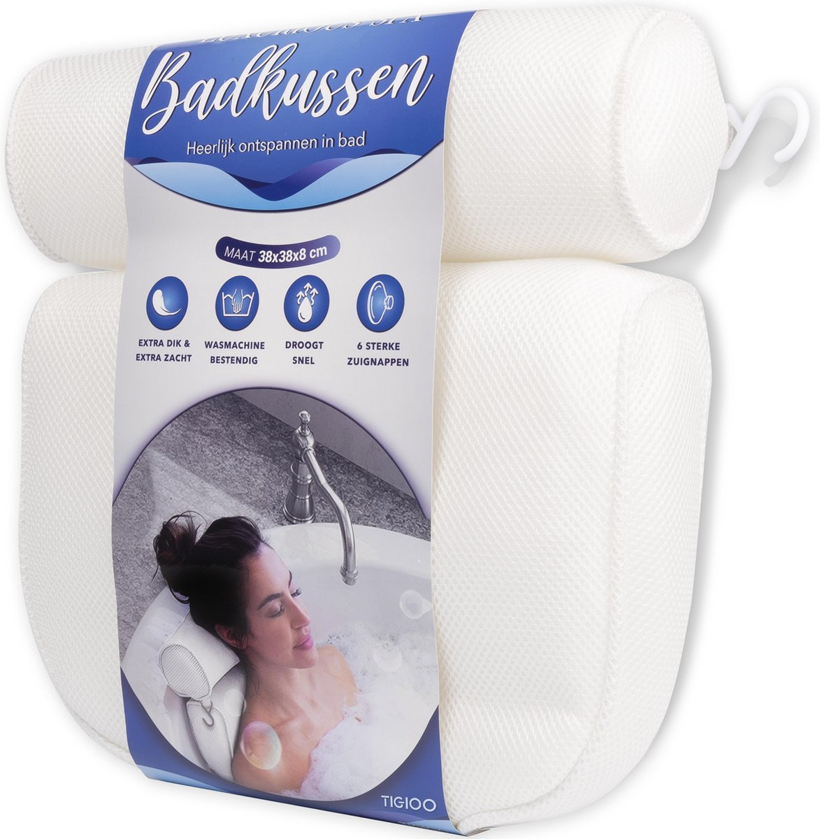 Luxe Home Spa Badkussen - Kussen voor in bad - Met 6 zuignappen - Extra Comfort