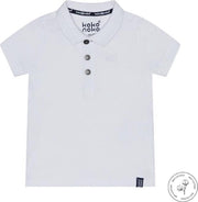 Koko Noko Bio Basic Polo Shirt NOAH White - Maat 134/140