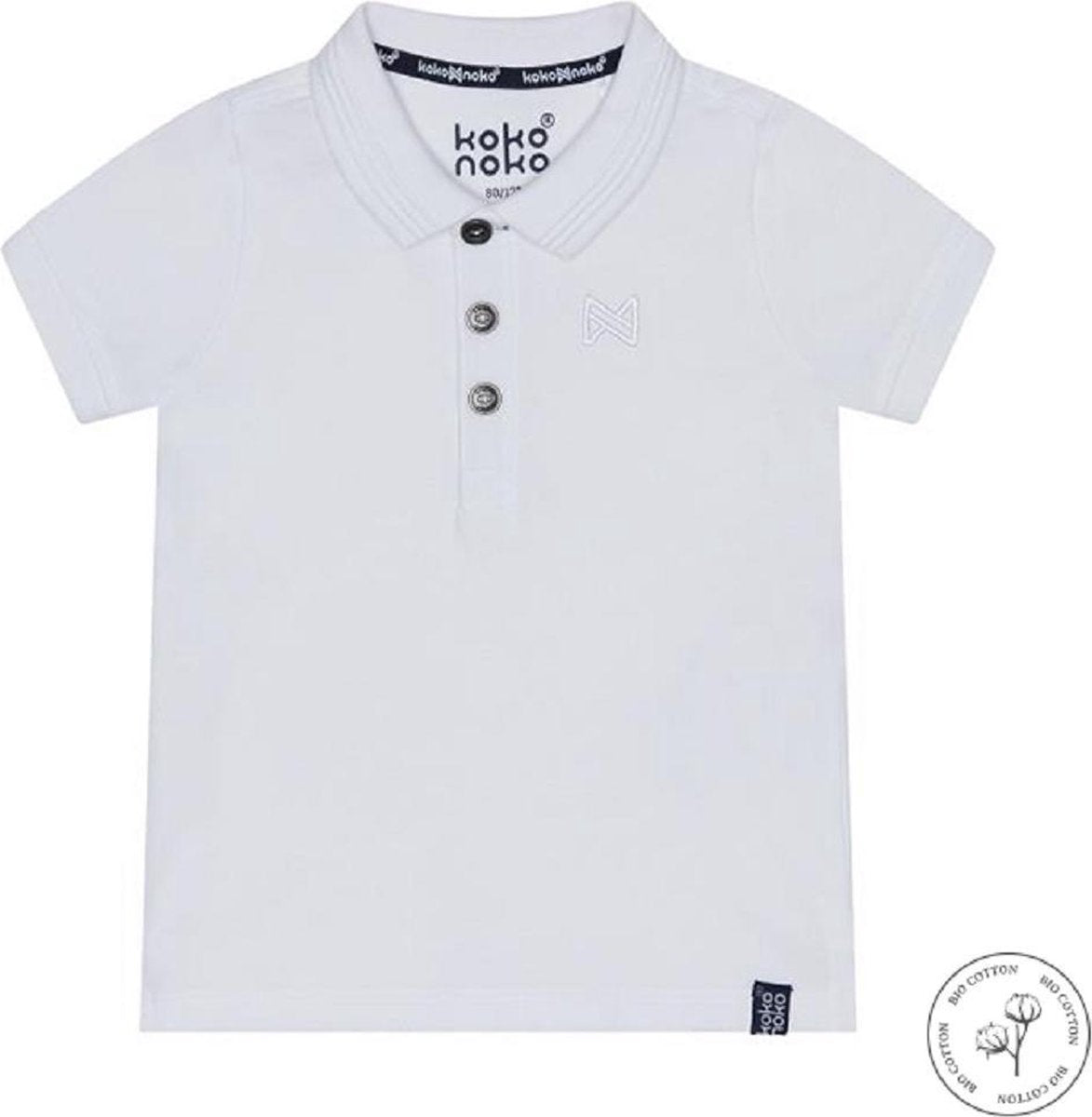 Koko Noko Bio Basic Polo Shirt NOAH White - Maat 134/140