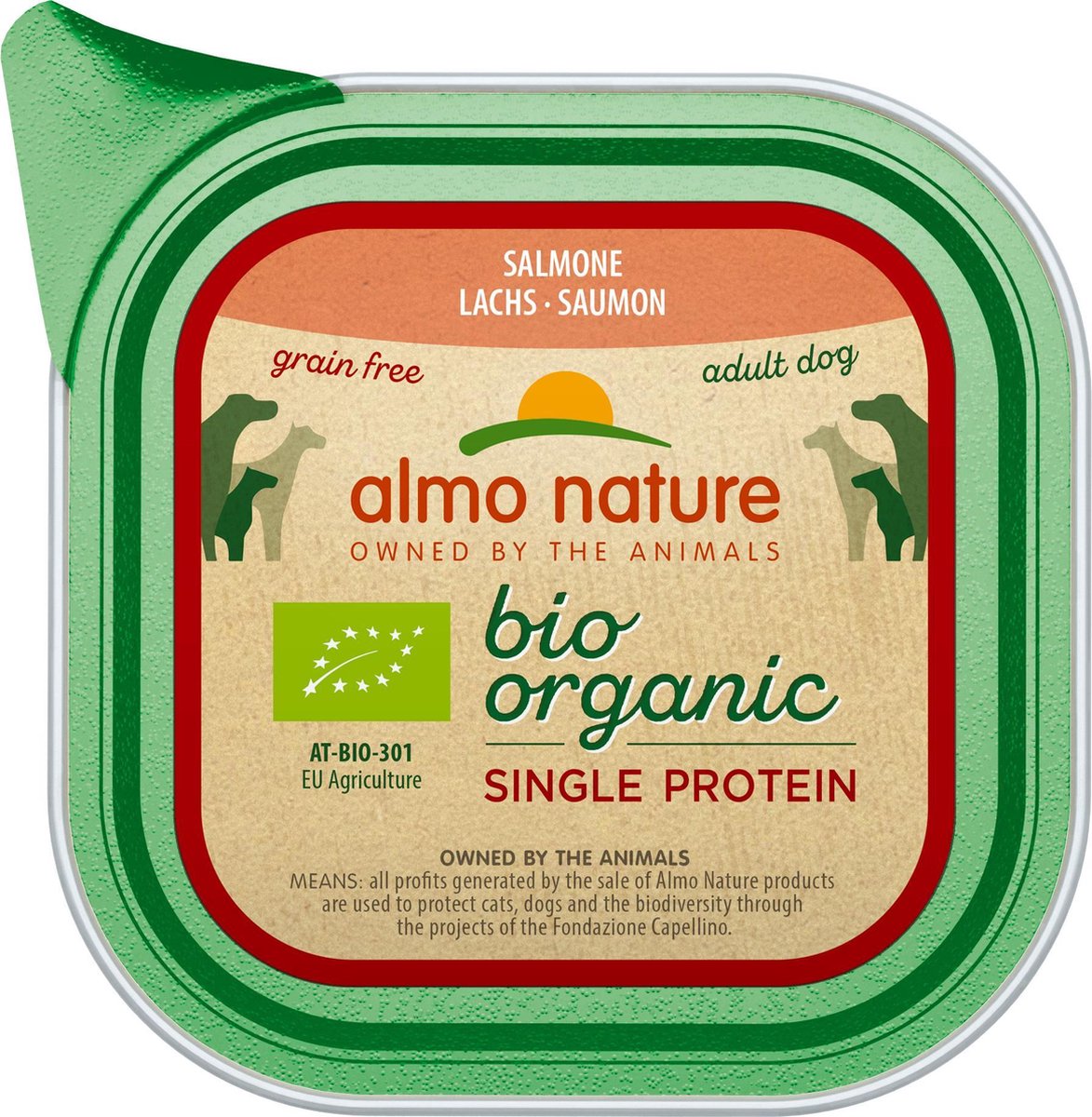 Almo Nature  Natvoer voor Honden - Bio Organic Single Protein - 11 x 150g - Zalm - 11 x 150 gram