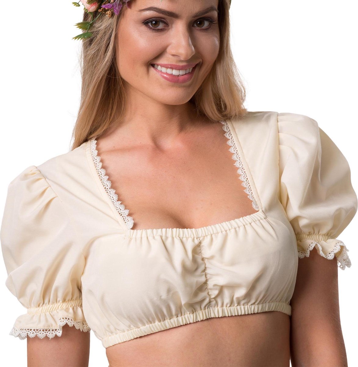 dressforfun - Dirndlblouse Anni XXL  - verkleedkleding kostuum halloween verkleden feestkleding carnavalskleding carnaval feestkledij partykleding - 303049