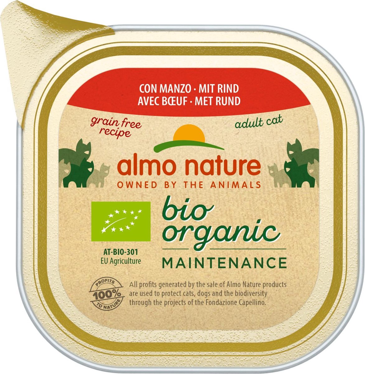 Almo Nature - Bio Organic natvoer voor katten - Rund