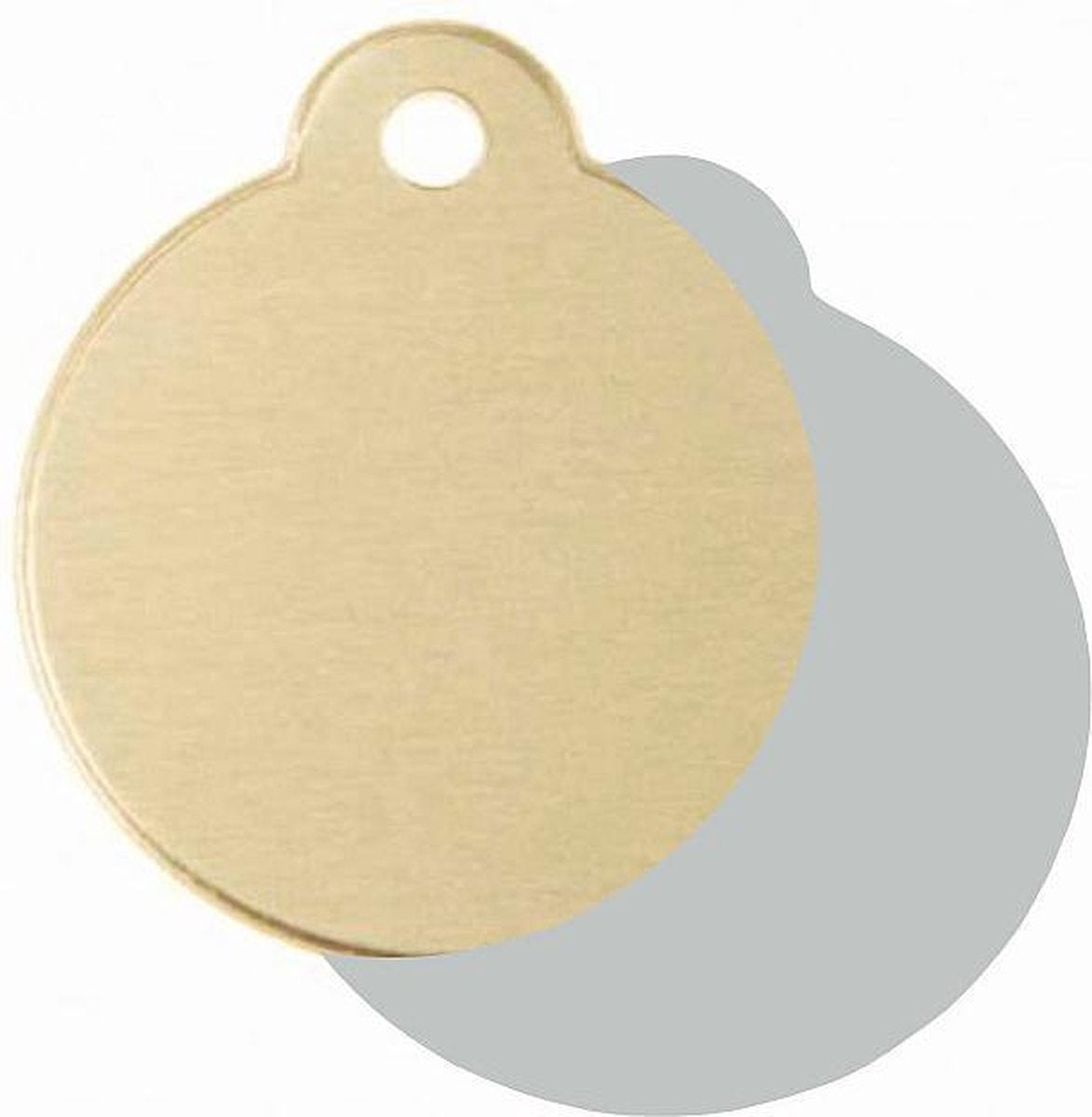 Hondenpenning Rond met lus goud | 2 zijden graveren | Ø 27 mm