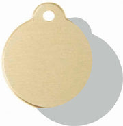 Hondenpenning Rond met lus goud | 2 zijden graveren | Ø 27 mm