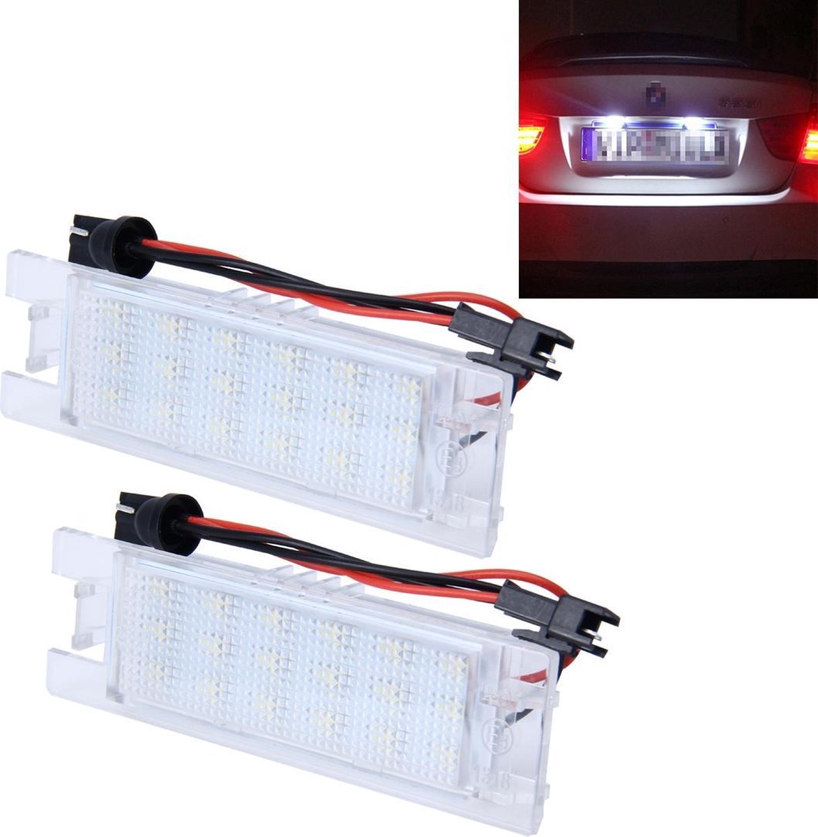 2 STKS Kentekenplaatverlichting met 24 SMD-3528 Lampen voor Opel