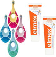 Jordan Step-By-Step 1 - 4x Tandenborstel (0-2 jaar) met 2x Elmex Tandpasta 0-5