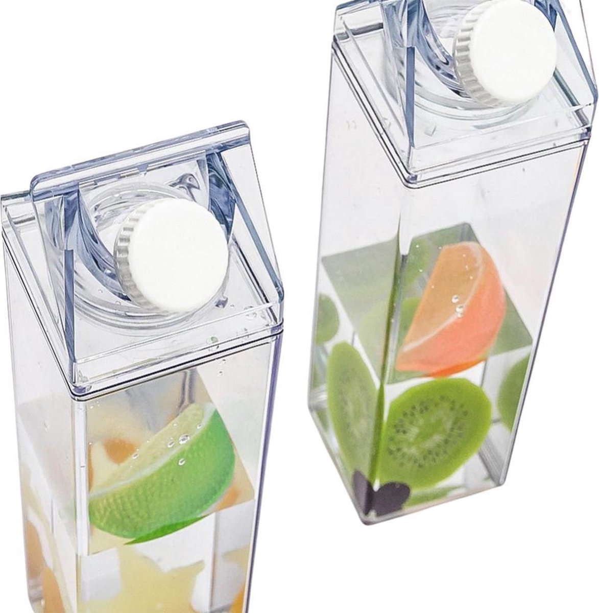 2 x DOPDOP Transparante Drinkfles BUNDEL - Melkfles - Waterfles - Dop