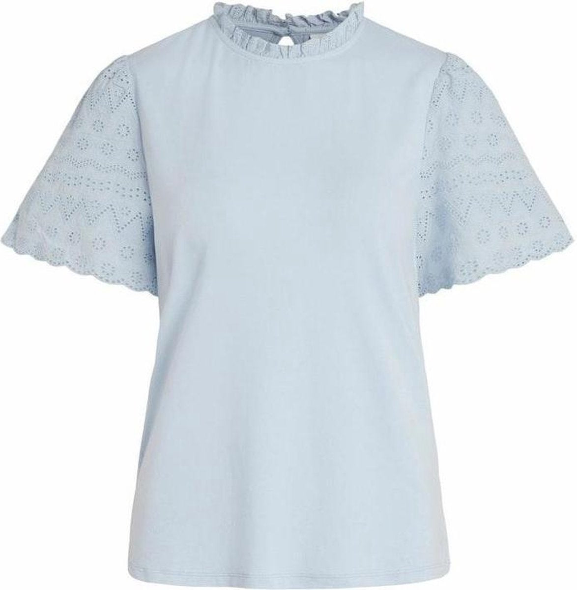 Viselva Crochet T-shirt 14063831 Cashmere Blue